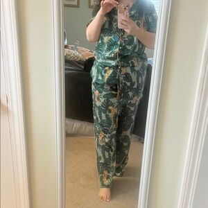 World Market Green Jungle Print Pajama Set